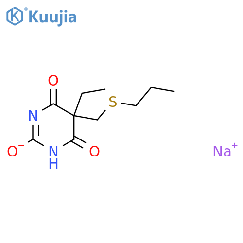 sodium 5-ethyl-4,6-dioxo-5-[(propylsulfanyl)methyl]-1,4,5,6-tetrahydropyrimidin-2-olate structure