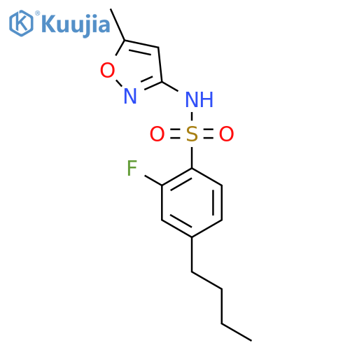 Benzenesulfonamide, 4-butyl-2-fluoro-N-(5-methyl-3-isoxazolyl)- structure