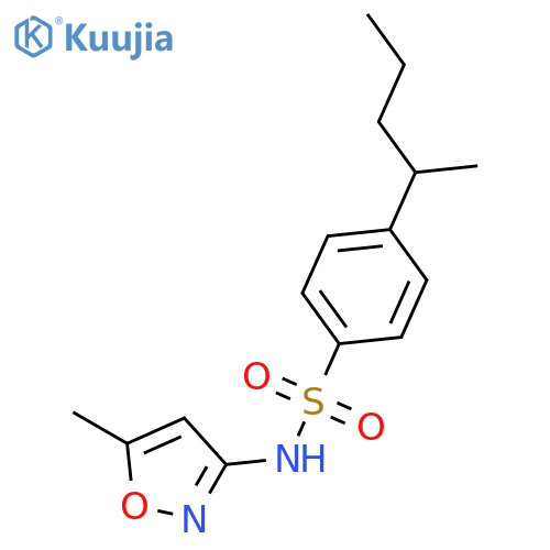 Benzenesulfonamide, 4-(1-methylbutyl)-N-(5-methyl-3-isoxazolyl)- structure