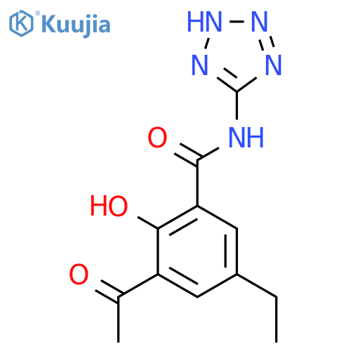 BENZAMIDE, 3-ACETYL-5-ETHYL-2-HYDROXY-N-1H-TETRAZOL-5-YL- structure