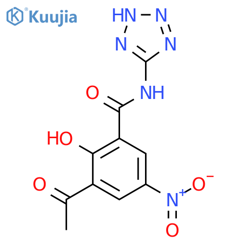 BENZAMIDE, 3-ACETYL-2-HYDROXY-5-NITRO-N-1H-TETRAZOL-5-YL- structure