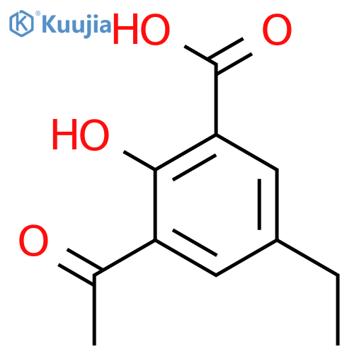Benzoic acid, 3-acetyl-5-ethyl-2-hydroxy- structure