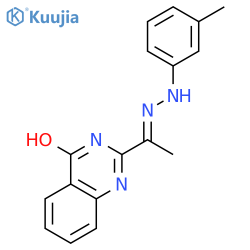 ETHANONE, 1-(4-HYDROXY-2-QUINAZOLINYL)-, (3-METHYLPHENYL)HYDRAZONE structure