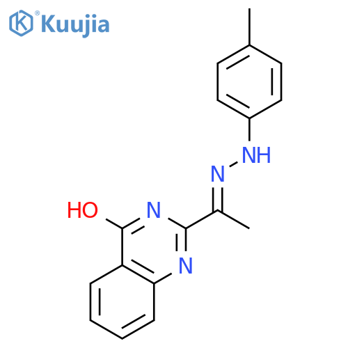 Ethanone, 1-(4-hydroxy-2-quinazolinyl)-, (4-methylphenyl)hydrazone structure