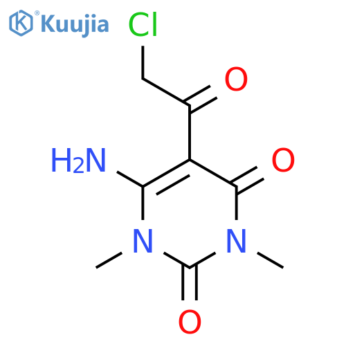 6-amino-5-(2-chloroacetyl)-1,3-dimethyl-1,2,3,4-tetrahydropyrimidine-2,4-dione structure
