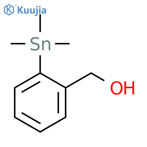 Benzenemethanol, 2-(trimethylstannyl)- structure