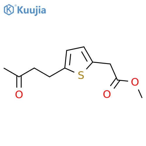 2-Thiopheneacetic acid, 5-(3-oxobutyl)-, methyl ester structure