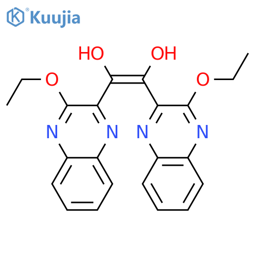 1,2-ETHENEDIOL, 1,2-BIS(3-ETHOXY-2-QUINOXALINYL)-, (E)- structure