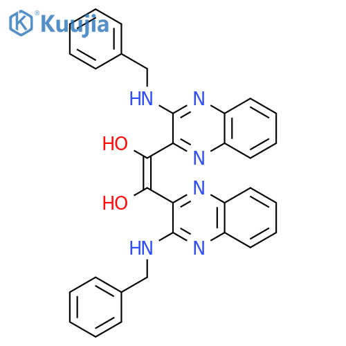 1,2-Ethenediol, 1,2-bis[3-[(phenylmethyl)amino]-2-quinoxalinyl]-, (E)- structure