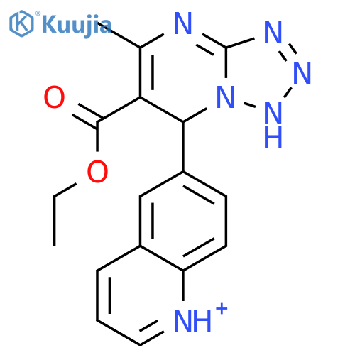 6-[6-(ethoxycarbonyl)-5-methyl-1,7-dihydrotetrazolo[1,5-a]pyrimidin-7-yl]quinolinium structure
