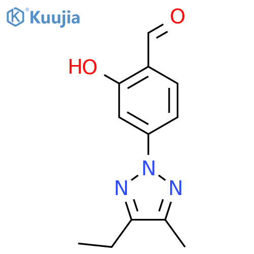 BENZALDEHYDE, 4-(4-ETHYL-5-METHYL-2H-1,2,3-TRIAZOL-2-YL)-2-HYDROXY- structure
