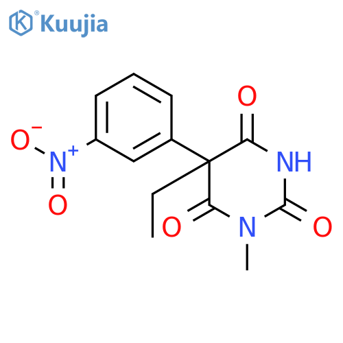 2,4,6(1H,3H,5H)-PYRIMIDINETRIONE, 5-ETHYL-1-METHYL-5-(3-NITROPHENYL)- structure