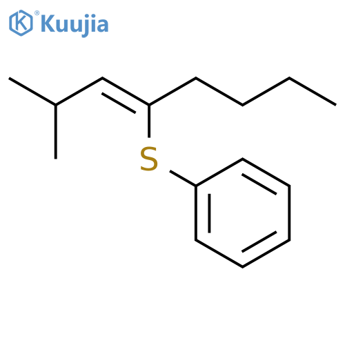 Benzene, [[1-(2-methylpropylidene)pentyl]thio]- structure