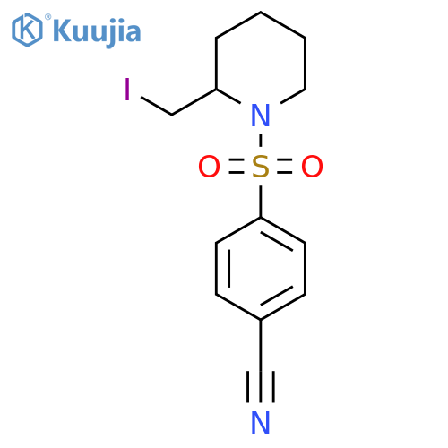 Piperidine, 1-[(4-cyanophenyl)sulfonyl]-2-(iodomethyl)- structure