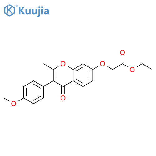 ethyl 2-{3-(4-methoxyphenyl)-2-methyl-4-oxo-4H-chromen-7-yloxy}acetate structure