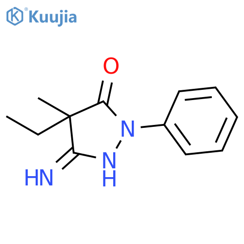 3-Pyrazolidinone, 4-ethyl-5-imino-4-methyl-2-phenyl- structure