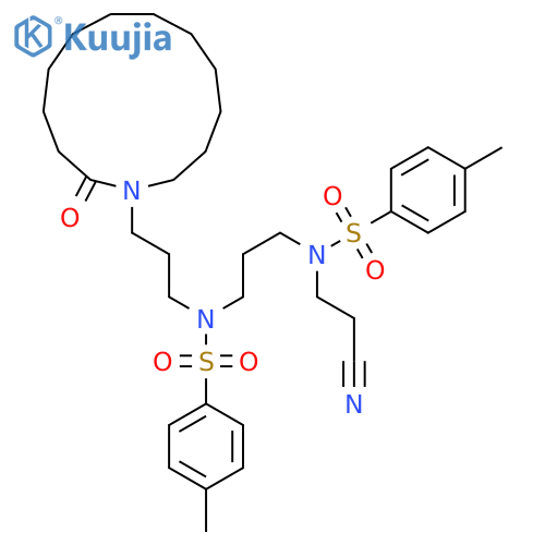 N-[3-[2-Cyanoethyl-(4-methylphenyl)sulfonylamino]propyl]-4-methyl-N-[3-(2-oxo-azacyclotridec-1-yl)propyl]benzenesulfonamide structure