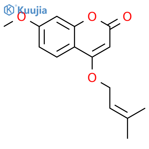 2H-1-BENZOPYRAN-2-ONE, 7-METHOXY-4-[(3-METHYL-2-BUTENYL)OXY]- structure