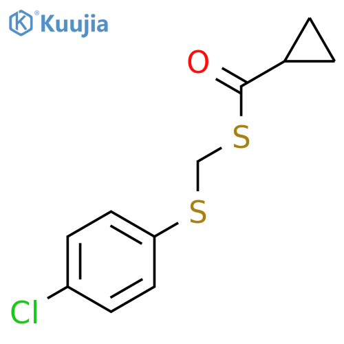 Cyclopropanecarbothioic acid, S-[[(4-chlorophenyl)thio]methyl] ester structure
