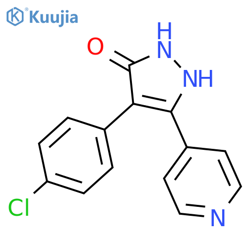 3H-PYRAZOL-3-ONE, 4-(4-CHLOROPHENYL)-1,2-DIHYDRO-5-(4-PYRIDINYL)- structure