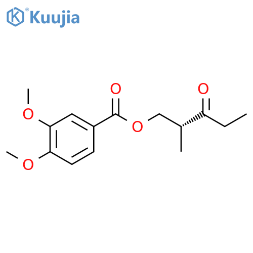 BENZOIC ACID, 3,4-DIMETHOXY-, (2R)-2-METHYL-3-OXOPENTYL ESTER structure