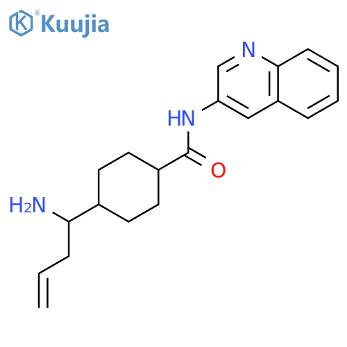 CYCLOHEXANECARBOXAMIDE, 4-(1-AMINO-3-BUTENYL)-N-3-QUINOLINYL- structure
