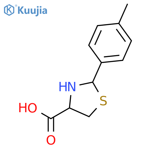 2-(4-methylphenyl)-1,3-thiazolidine-4-carboxylic acid structure