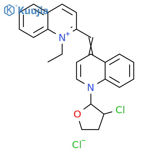 Quinolinium,2-[[1-(3-chlorotetrahydro-2-furanyl)-4(1H)-quinolinylidene]methyl]-1-ethyl-, chloride structure