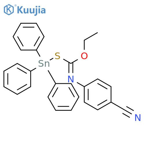 Benzonitrile, 4-[[ethoxy[(triphenylstannyl)thio]methylene]amino]- structure