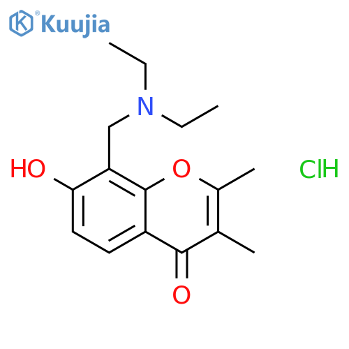 8-[(diethylamino)methyl]-7-hydroxy-2,3-dimethyl-4H-chromen-4-one hydrochloride structure