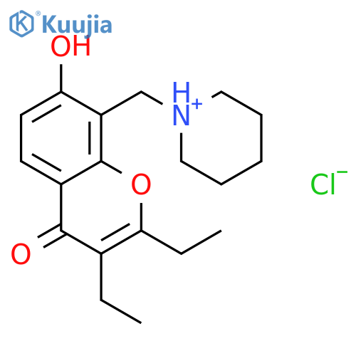 1-[(2,3-diethyl-7-hydroxy-4-oxo-4H-chromen-8-yl)methyl]piperidinium chloride structure