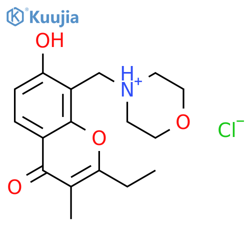 4-[(2-ethyl-7-hydroxy-3-methyl-4-oxo-4H-chromen-8-yl)methyl]morpholin-4-ium chloride structure