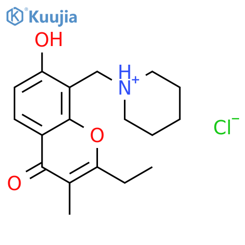 1-[(2-ethyl-7-hydroxy-3-methyl-4-oxo-4H-chromen-8-yl)methyl]piperidinium chloride structure