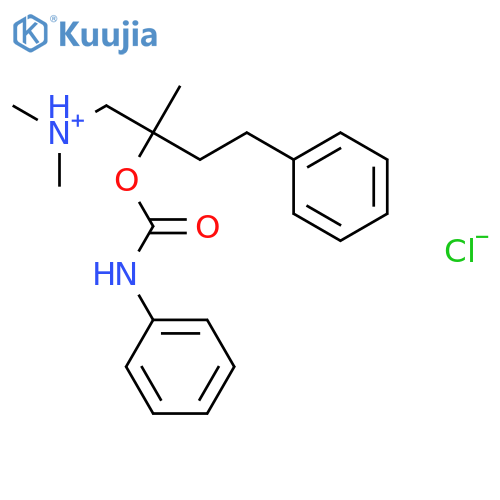N,N,2-trimethyl-4-phenyl-2-[(phenylcarbamoyl)oxy]butan-1-aminium chloride structure