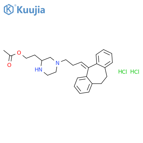 2-Piperazineethanol,4-[3-(10,11-dihydro-5H-dibenzo[a,d]cyclohepten-5-ylidene)propyl]-, 2-acetate,hydrochloride (1:2) structure