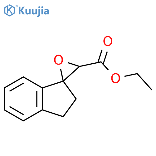 Spiro[1H-indene-1,2'-oxirane]-3'-carboxylic acid, 2,3-dihydro-, ethyl ester structure