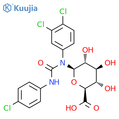 N-[(4-chlorophenyl)carbamoyl]-N-(3,4-dichlorophenyl)-beta-D-glucopyranuronosylamine structure