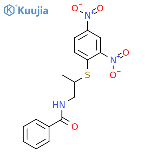 BENZAMIDE, N-[2-[(2,4-DINITROPHENYL)THIO]PROPYL]- structure