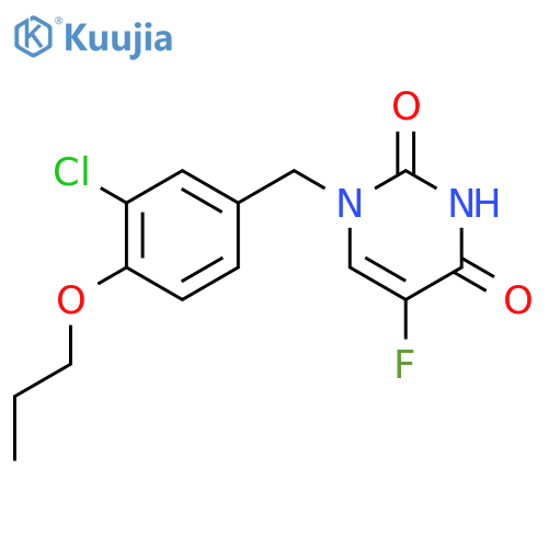 2,4(1H,3H)-Pyrimidinedione,1-[(3-chloro-4-propoxyphenyl)methyl]-5-fluoro- structure
