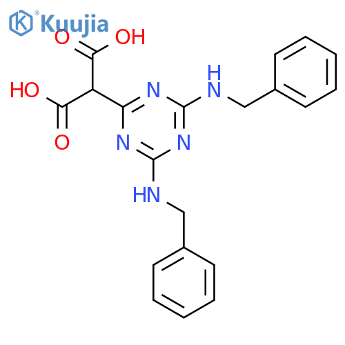 Propanedioic acid, [4,6-bis[(phenylmethyl)amino]-1,3,5-triazin-2-yl]- structure