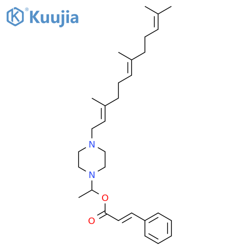 1-{4-[(2E,6E)-3,7,11-trimethyldodeca-2,6,10-trien-1-yl]piperazin-1-yl}ethyl (2E)-3-phenylprop-2-enoate structure
