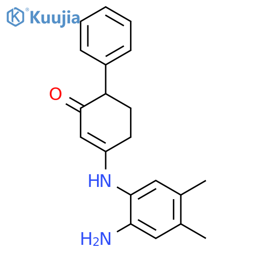 2-Cyclohexen-1-one, 3-[(2-amino-4,5-dimethylphenyl)amino]-6-phenyl- structure