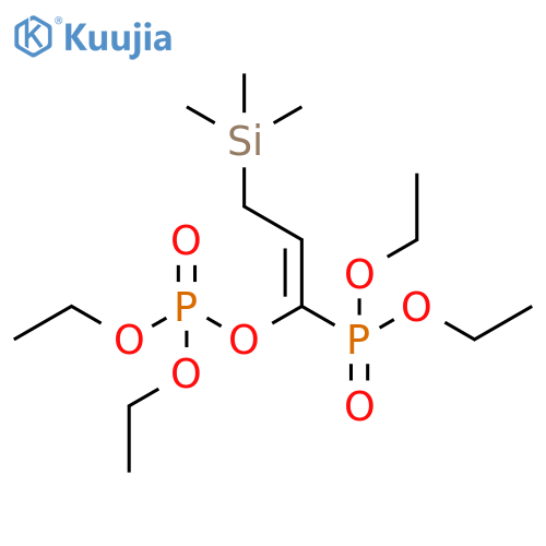 Phosphoric acid, (1E)-1-(diethoxyphosphinyl)-3-(trimethylsilyl)-1-propen-1-yl diethyl ester structure