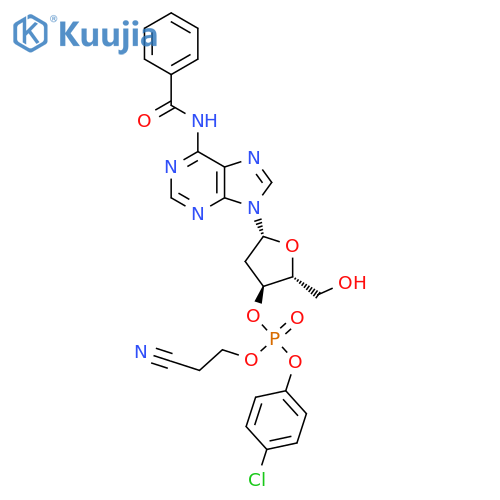 [(2R,3S,5R)-5-(6-Benzamidopurin-9-yl)-2-(hydroxymethyl)oxolan-3-yl] (4-chlorophenyl) 2-cyanoethyl phosphate structure