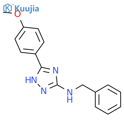 1H-1,2,4-Triazol-3-amine, 5-(4-methoxyphenyl)-N-(phenylmethyl)- structure