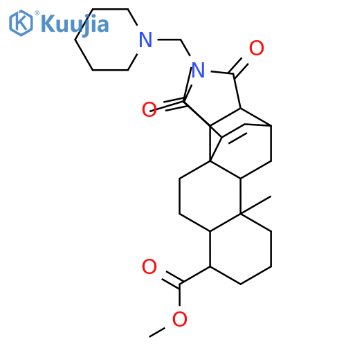methyl 9a-methyl-13-(1-methylethyl)-1,3-dioxo-2-(piperidin-1-ylmethyl)hexadecahydro-3b,11-ethenonaphtho[2,1-e]isoindole-6-carboxylate structure