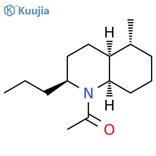 Quinoline, 1-acetyldecahydro-5-methyl-2-propyl-, [2S-(2α,4aβ,5β,8aβ)]- (9CI) structure