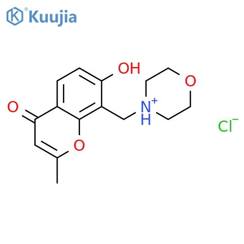 4-[(7-hydroxy-2-methyl-4-oxo-4H-chromen-8-yl)methyl]morpholin-4-ium chloride structure