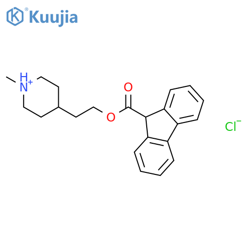 4-{2-[(9H-fluoren-9-ylcarbonyl)oxy]ethyl}-1-methylpiperidinium chloride structure