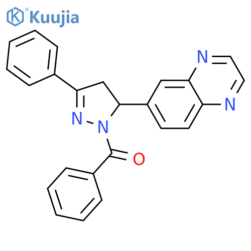 6-(1-benzoyl-3-phenyl-4,5-dihydro-1H-pyrazol-5-yl)quinoxaline structure